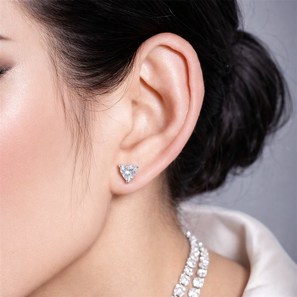 heart earings - 1CT