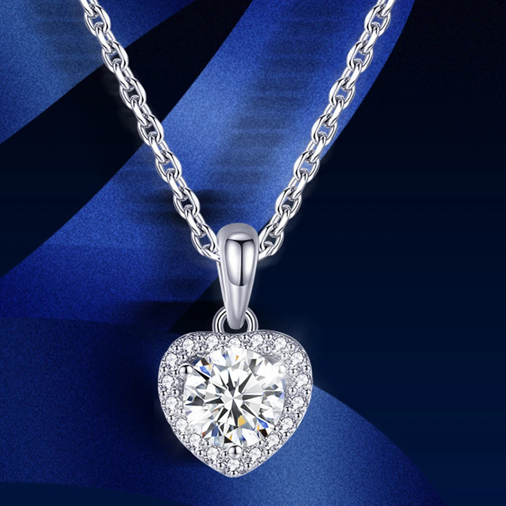 Heart Moissanite Necklace - 1CT