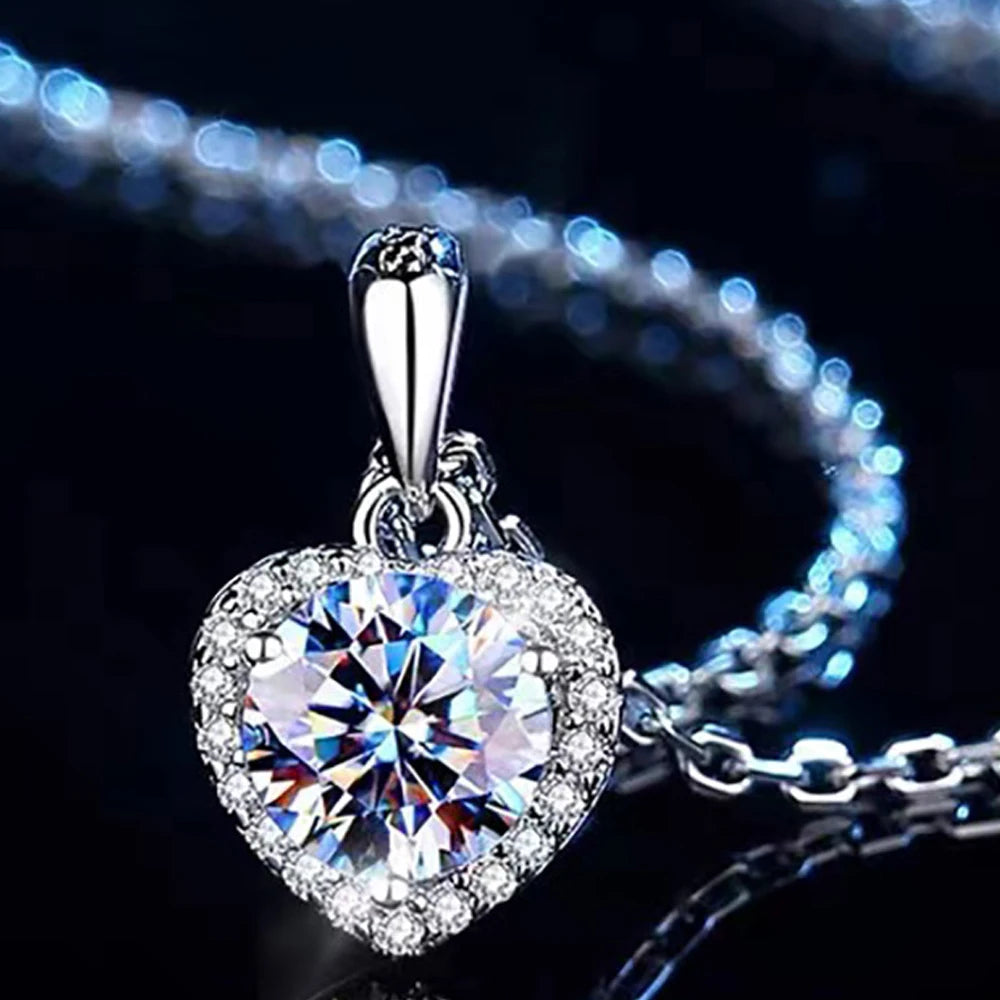 Heart Moissanite Necklace - 1CT