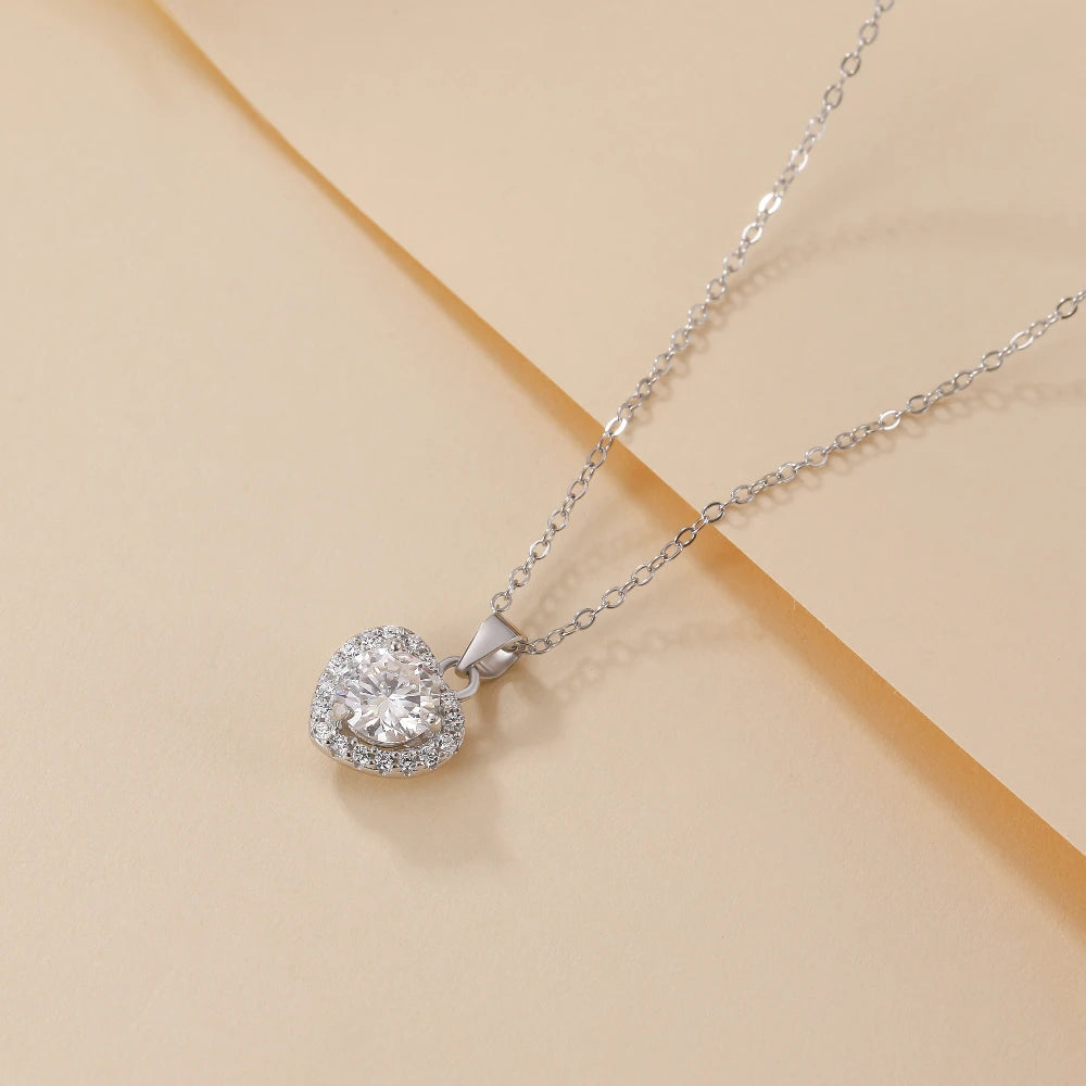 Heart Moissanite Necklace - 1CT