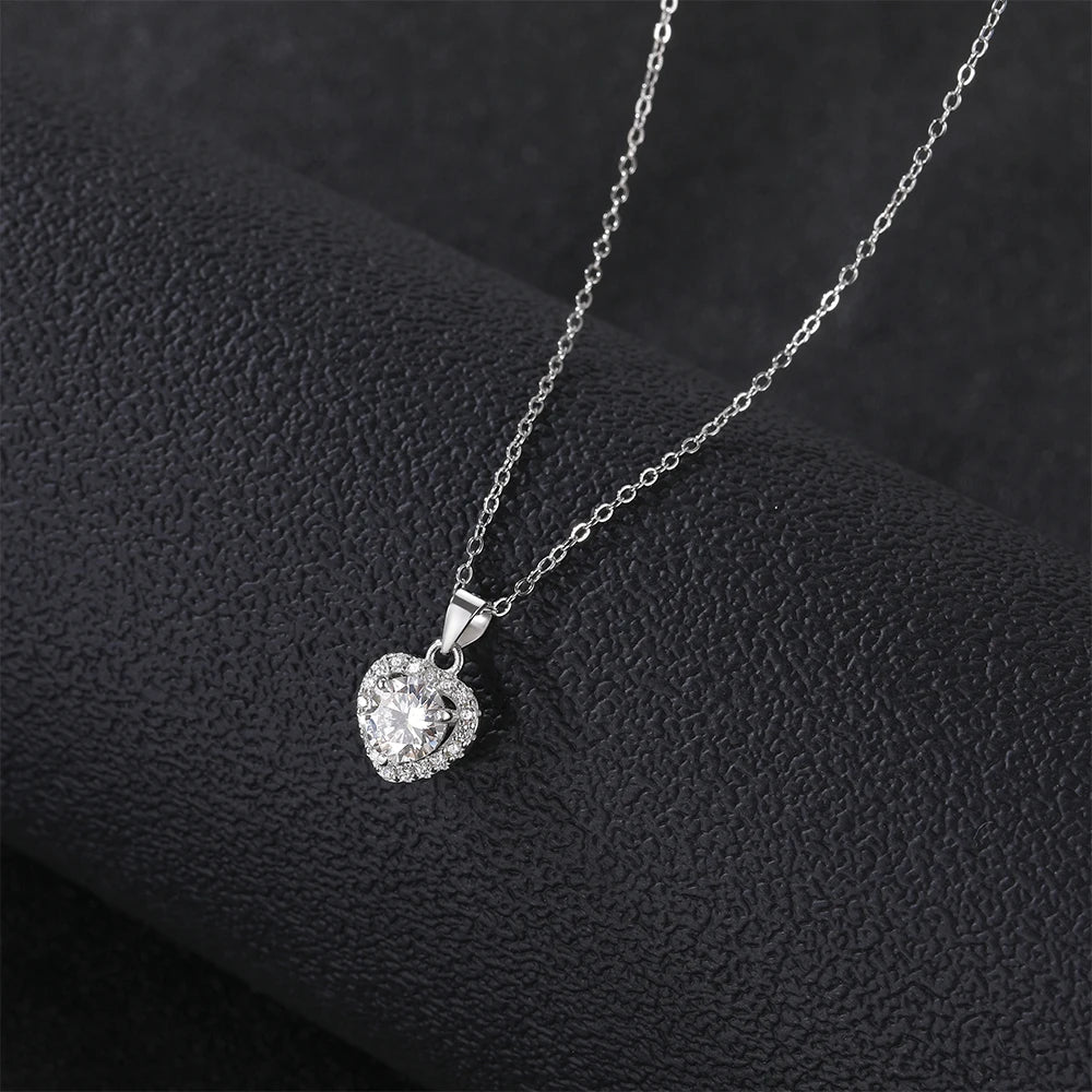 Heart Moissanite Necklace - 1CT