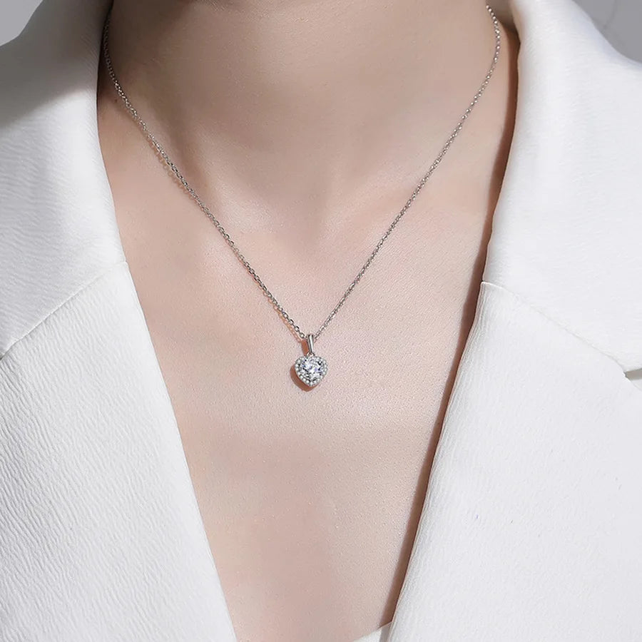 Heart Moissanite Necklace - 1CT