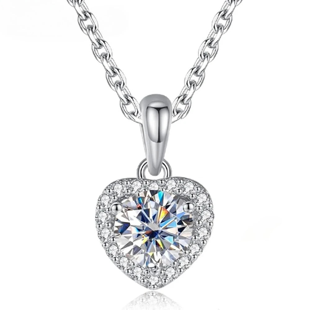 Heart Moissanite Necklace - 1CT