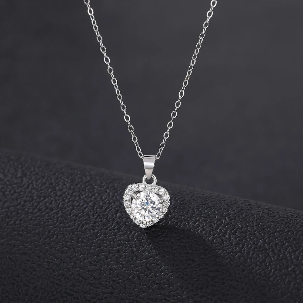 Heart Moissanite Necklace - 1CT