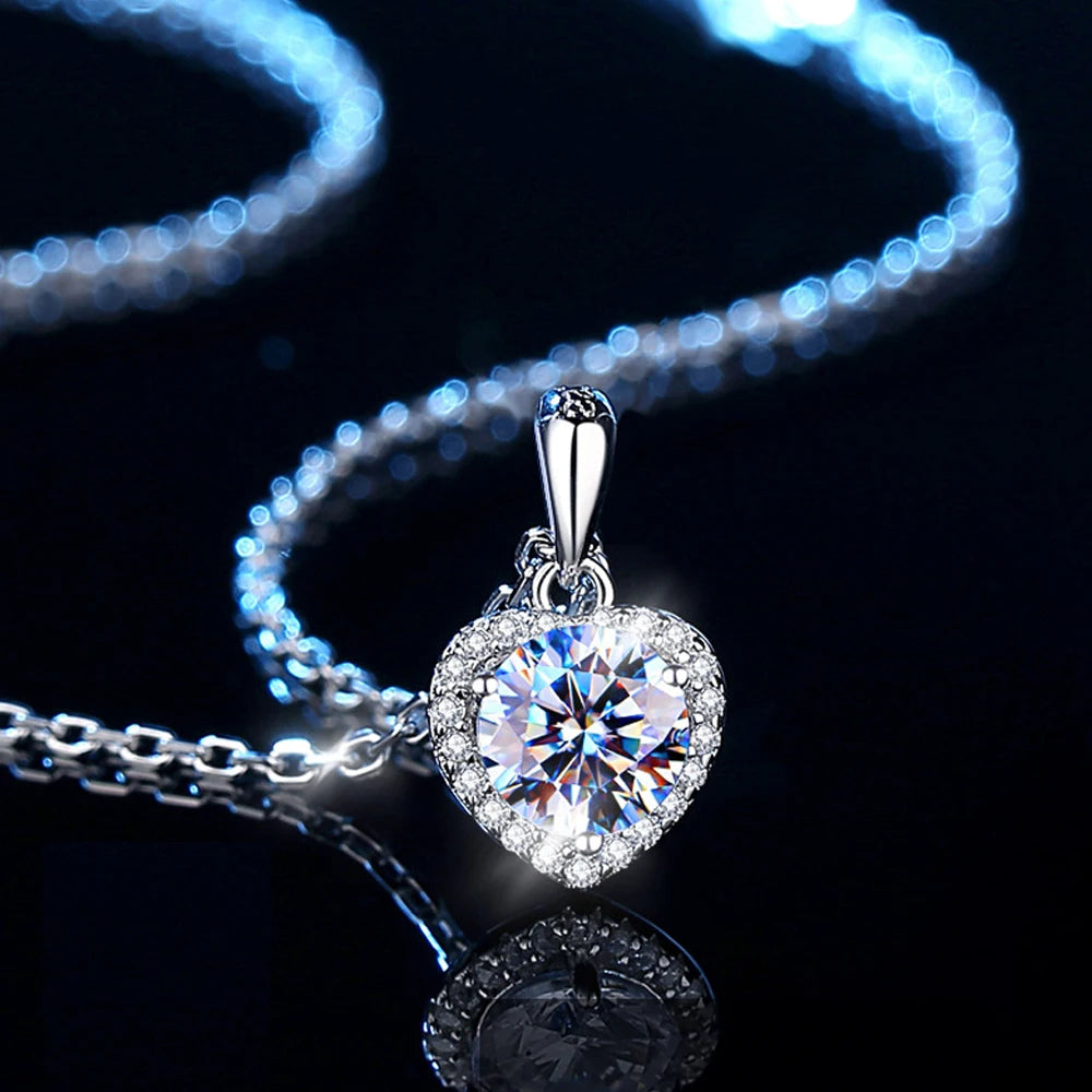 Heart Moissanite Necklace - 1CT