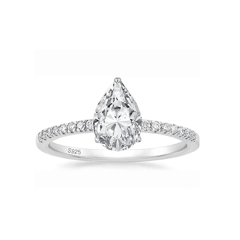 Pear Moissanite Ring - 2CT