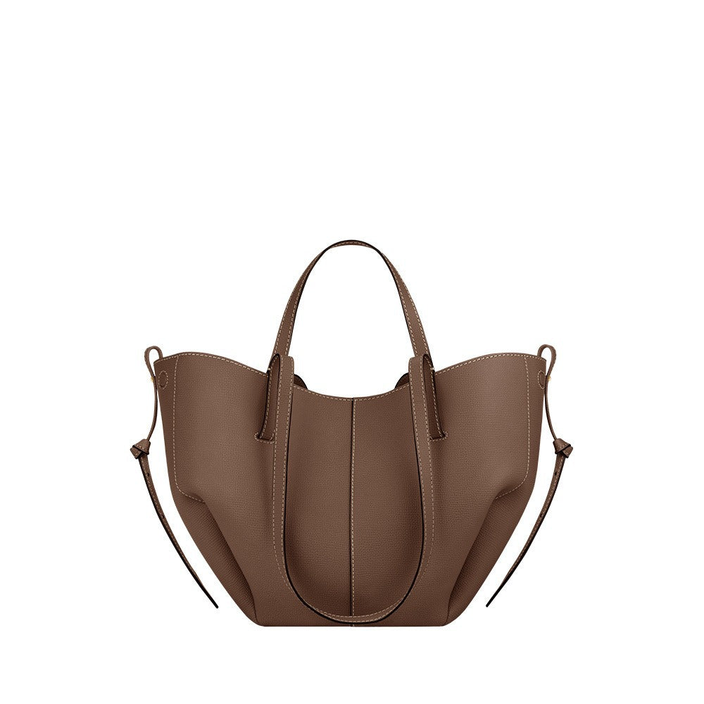 minimal leather tote bag